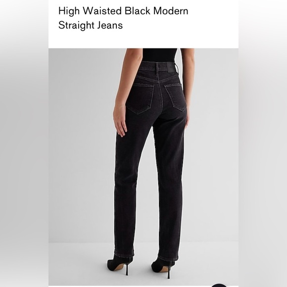 Express NWT - Modern Straight High Rise Hyper Stretch Jeans - Size 6R - Picture 6 of 16